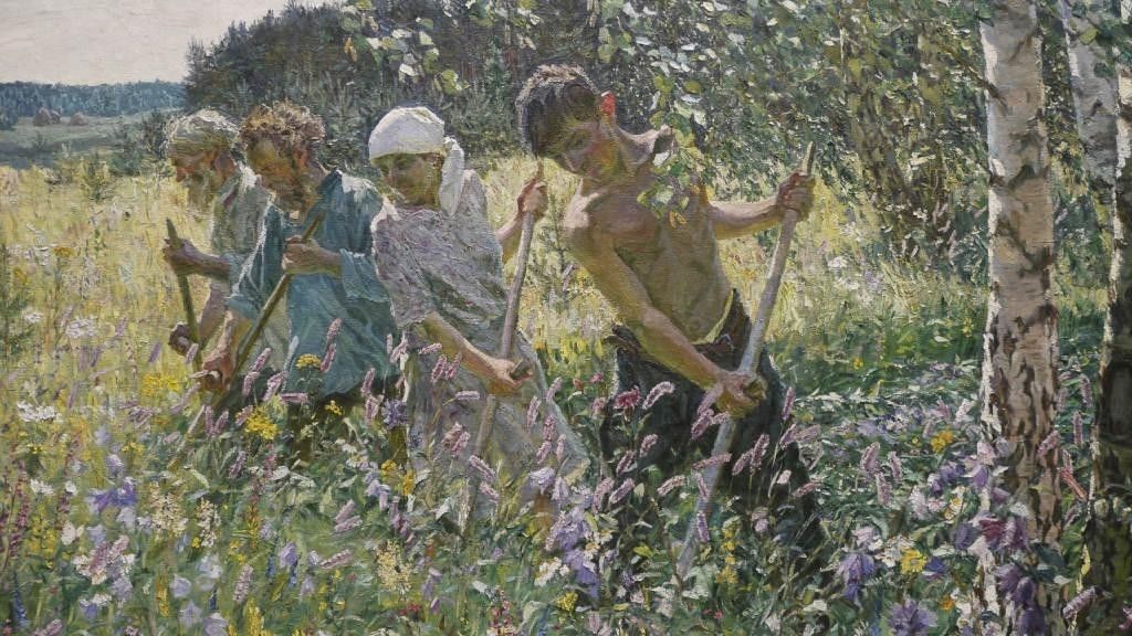А. А. Пластов «Сенокос», 1945 г. Государственная Третьяковская галерея, г. Москва. 