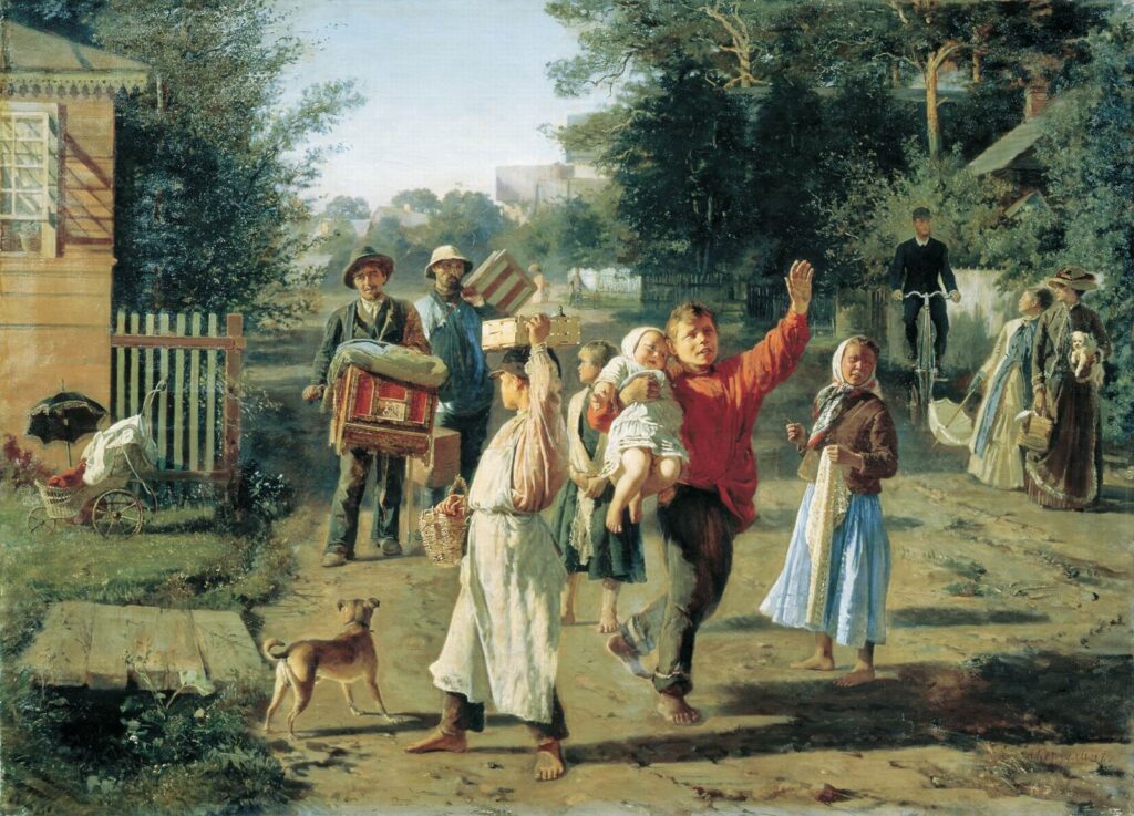 А. Корзухин. «Петрушка идёт!», 1888 г. Саратовский государственный художественный музей им. А.Н. Радищева.