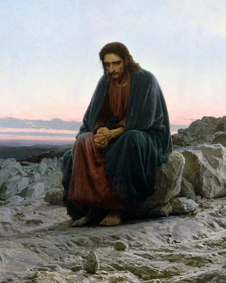 И. Крамской «Христос в пустыне», 1872 г. Государственная Третьяковская галерея.