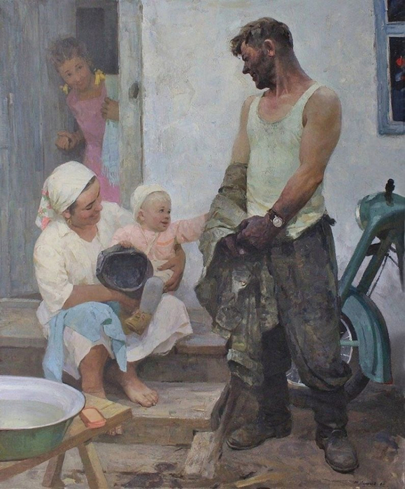 М. И. Лихачев «Семья тракториста», 1961 г. Таганрогский художественный  музей. 