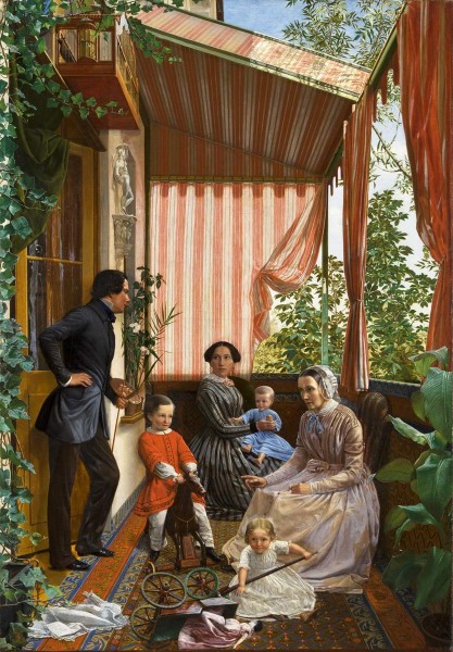 Ф. М. Славянский «Семейная картина (На балконе)», 1851 г. Государственный Русский музей, г. Санкт-Петербург.