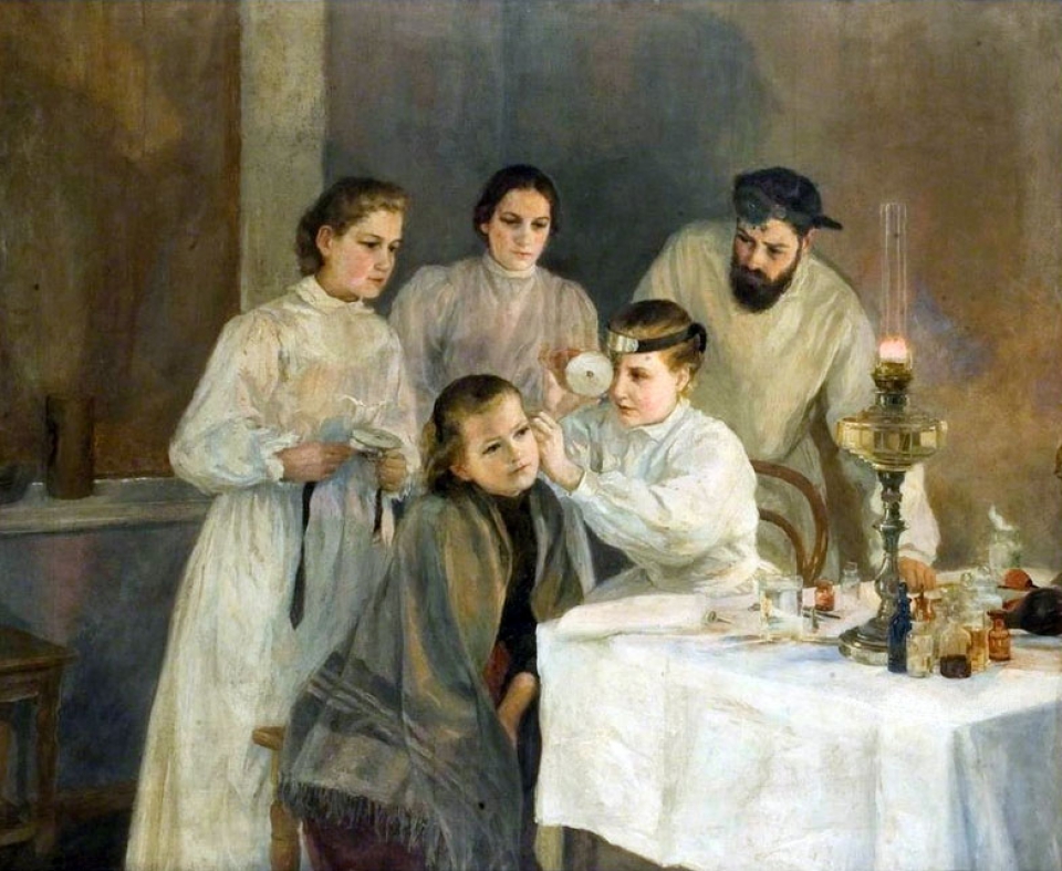 Э. Я. Шанкс. Медицинский осмотр в русской богадельне. 1880 г.