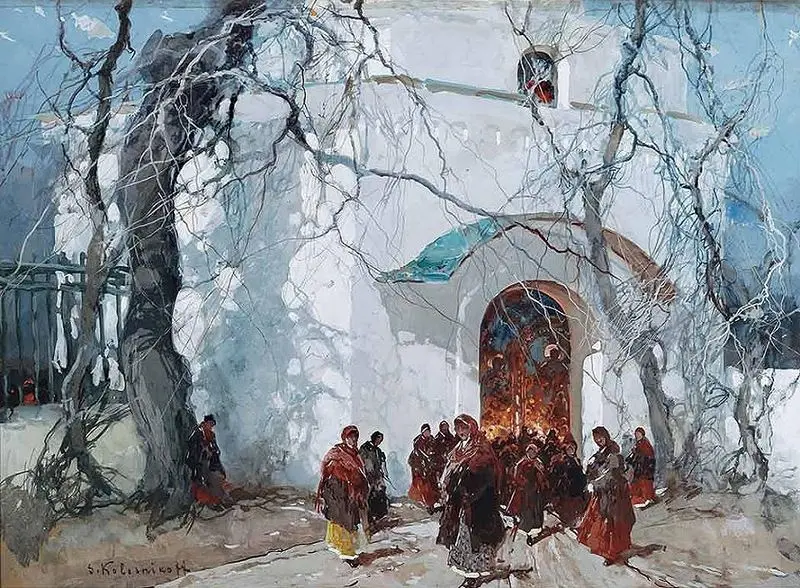 С. Ф. Колесников «Русская Пасха», 1920 г., в частной коллекции.