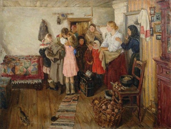 В. В. Киселев «Вернулся», 1947 г. Краснодарский краевой художественный музей имени Ф. А. Коваленко.