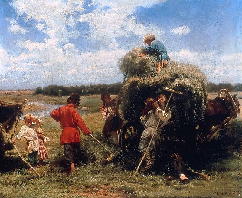 К. Е. Маковский «Сенокос», 1872 г. Государственная Третьяковская галерея, г. Москва.