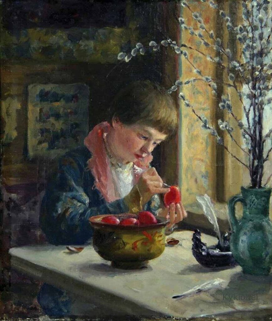 С. Д. Милорадович «Приготовление к пасхе», 1910 г.

