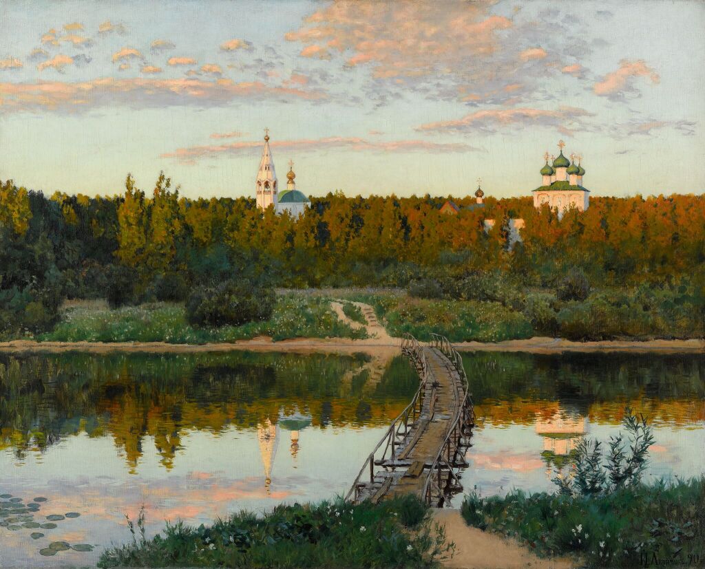 И. Левитан «Тихая обитель», 1890 г. Государственная Третьяковская галерея, Москва.

