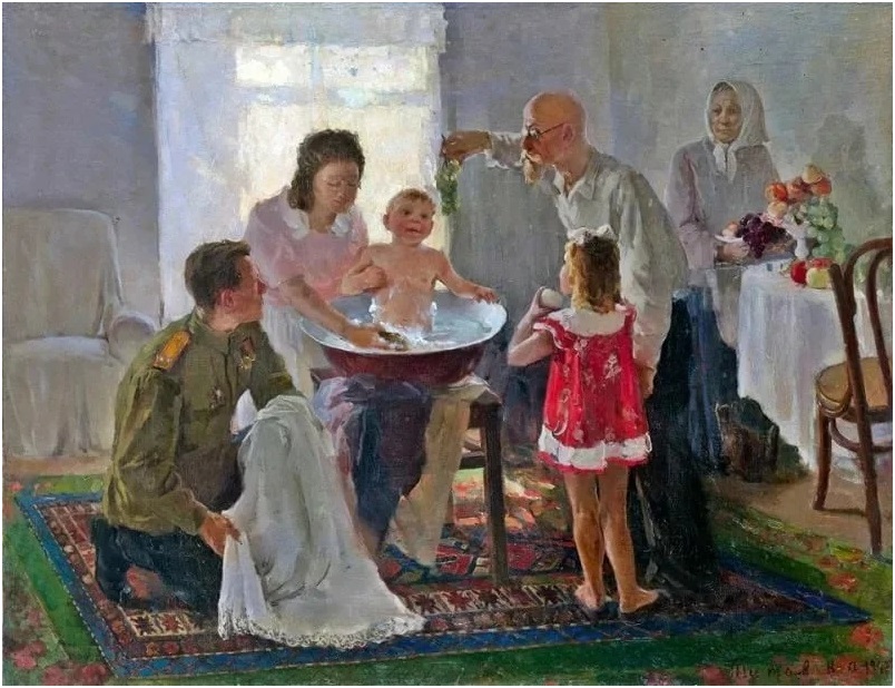 К. А. Титов «В семье», 1947 г.
