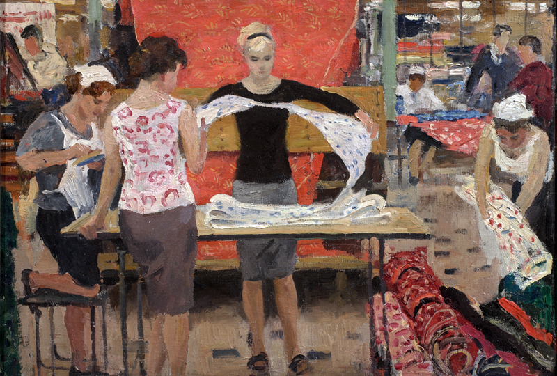 Н. П. Федосов. Эскиз к картине «Отдел контроля», 1934 г. Тверская областная картинная галерея.