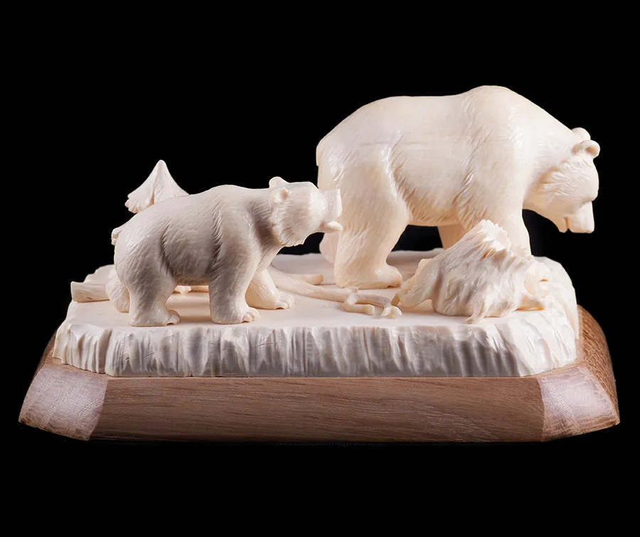 Хотьковская фабрика резных изделий. Медведи.