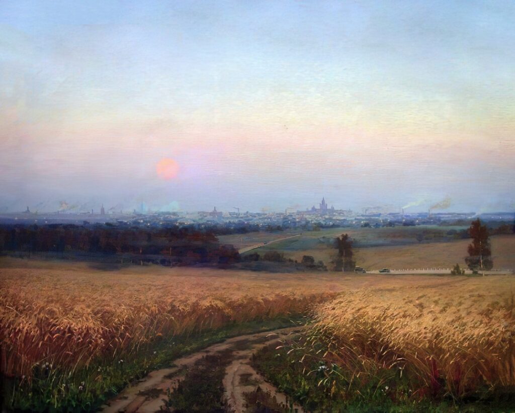 Л. Бродская «Вдали Москва». 1952 г. Астраханская государственная картинная галерея имени П. М. Догадина.