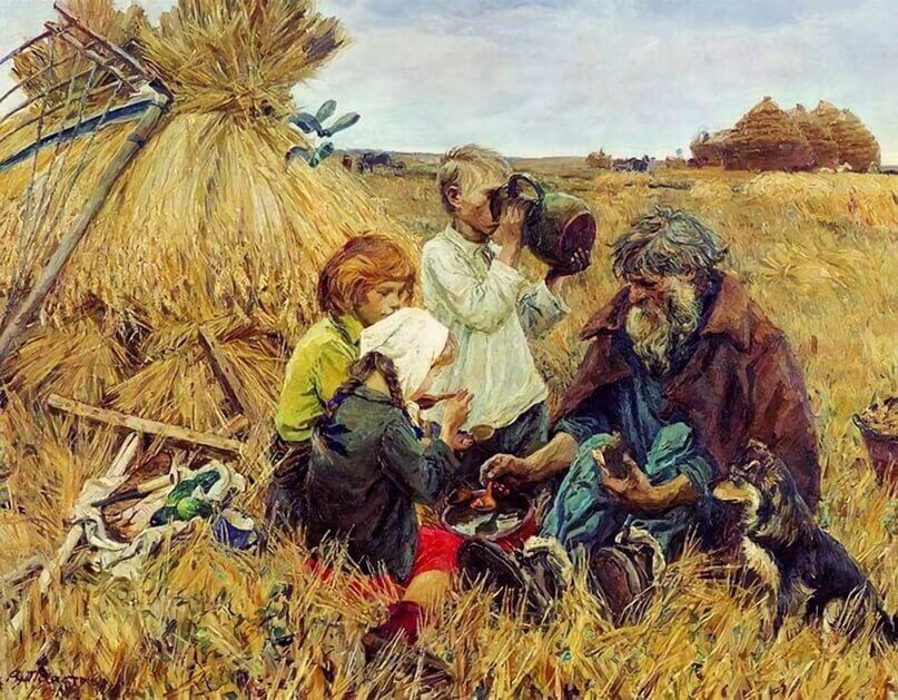 А. А. Пластов. «Жатва», 1945 г. Государственная Третьяковская галерея, г. Москва.