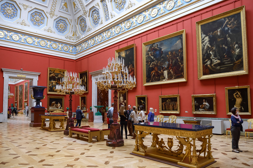 Зал итальянского искусства (Малый Просвет, Новый Эрмитаж) в Государственном Эрмитаже. Санкт-Петербург