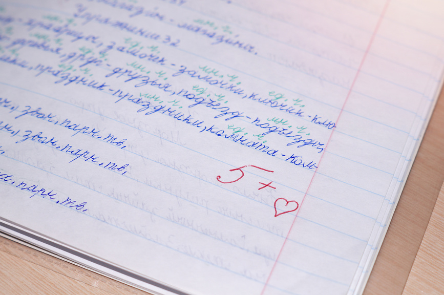 Рабочая тетрадь с оценкой 5