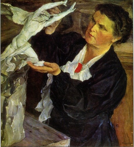 М. В. Нестеров «Портрет скульптора В. И. Мухиной», 1940 г. Государственная Третьяковская галерея, Москва.