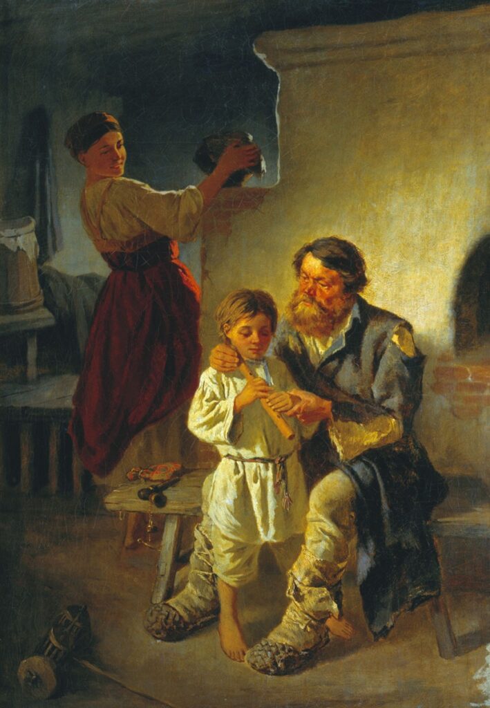 К. А. Трутовский «Урок музыки. Сцена в хате», 1893 г. Ульяновский художественный музей.