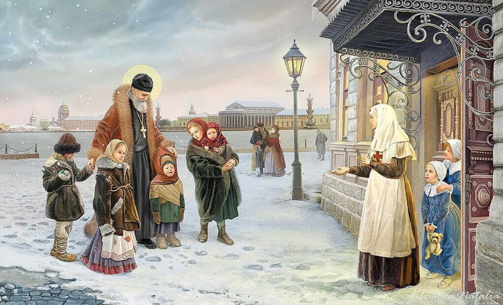 Н. Климова. Иллюстрация «Праведный Иоанн Кронштадтский», 2007 г.