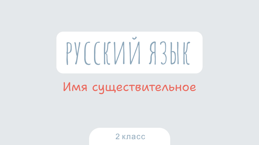 Русский язык: Имя существительное