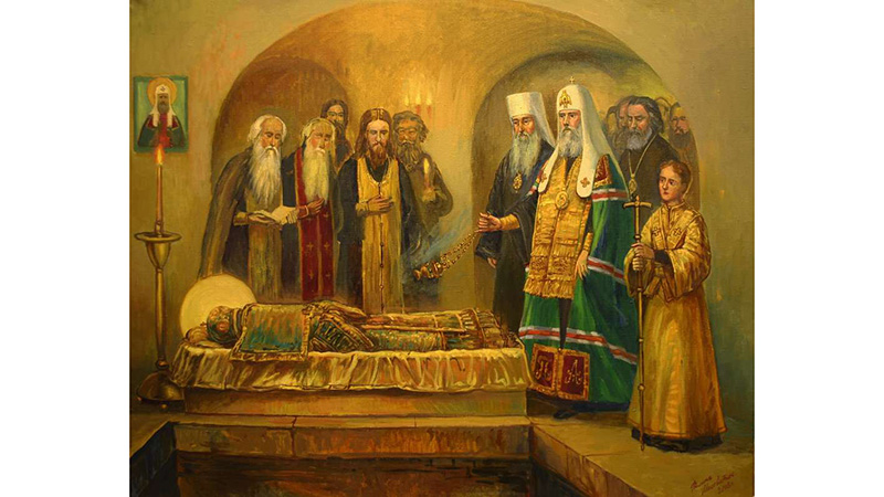 Картина Обретение мощей святителя Тихона