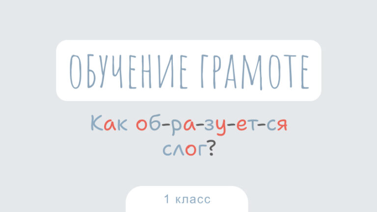 Обучение грамоте: Как образуется слог?