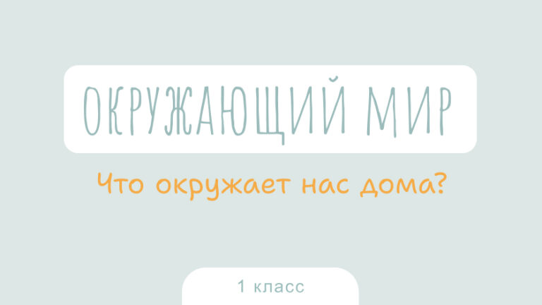 Окружающий мир: Что окружает нас дома?