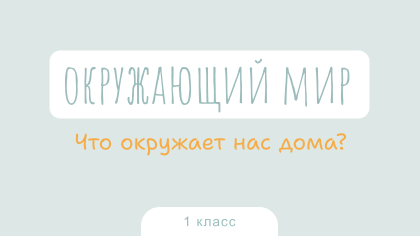 Окружающий мир: Что окружает нас дома?