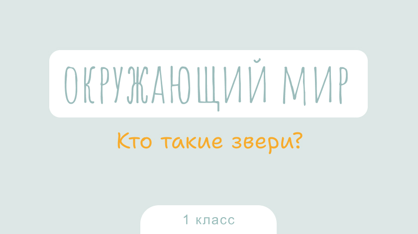 Окружающий мир: Кто такие звери?